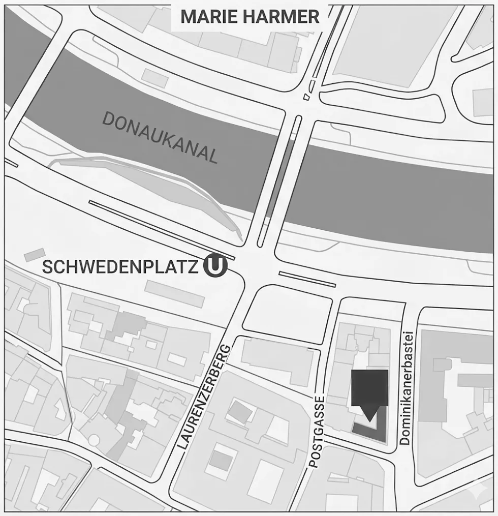 Lageplan der Praxis in Wien